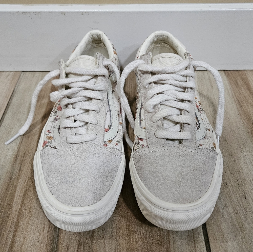 Vans Womens Old Skool Vintage Floral Marshmallow Cream White Skate Shoe Size 7.5 - Picture 4 of 8